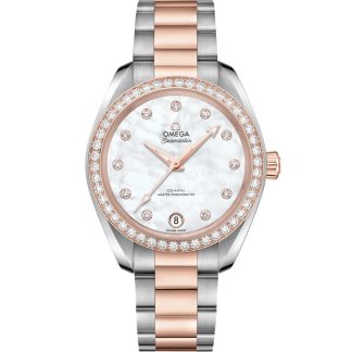 Omega Seamaster Aqua Terra 150M 34 mm, staal - Sedna™ gold met staal - Sedna™ gold 220.25.34.20.55.001