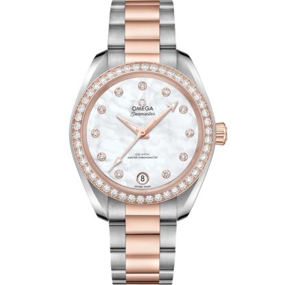 Omega Seamaster Aqua Terra 150M 34 mm, staal - Sedna™ gold met staal - Sedna™ gold 220.25.34.20.55.001