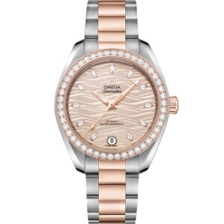 Omega Seamaster Aqua Terra 150M 34 mm, staal - Sedna™ gold met staal - Sedna™ gold 220.25.34.20.59.001