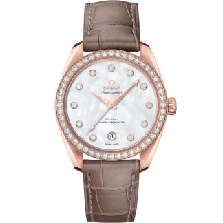 Omega Seamaster Aqua Terra 150M 38 mm, Sedna™ gold met leren band 220.58.38.20.55.001