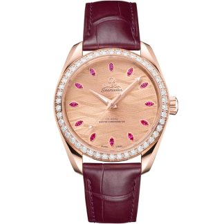 Omega Seamaster Aqua Terra 150M 38 mm, Sedna™ gold met leren band 220.58.38.20.99.007