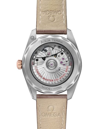 Omega Seamaster Aqua Terra 150M 38 mm, staal - Sedna™ gold met leren band 220.23.38.20.06.001 - Afbeelding 2