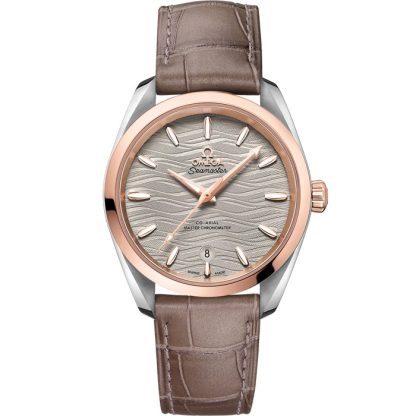 Omega Seamaster Aqua Terra 150M 38 mm, staal - Sedna™ gold met leren band 220.23.38.20.06.001