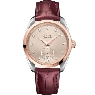 Omega Seamaster Aqua Terra 150M 38 mm, staal - Sedna™ gold met leren band 220.23.38.20.59.001