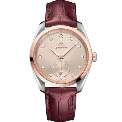 Omega Seamaster Aqua Terra 150M 38 mm, staal - Sedna™ gold met leren band 220.23.38.20.59.001