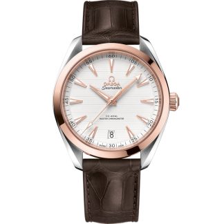 Omega Seamaster Aqua Terra 150M 41 mm, staal - Sedna™ gold met leren band 220.23.41.21.02.001