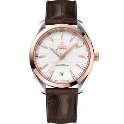 Omega Seamaster Aqua Terra 150M 41 mm, staal - Sedna™ gold met leren band 220.23.41.21.02.001