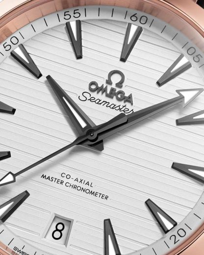 Omega Seamaster Aqua Terra 150M 41 mm, staal - Sedna™ gold met rubberen band 220.22.41.21.02.001 - Afbeelding 3
