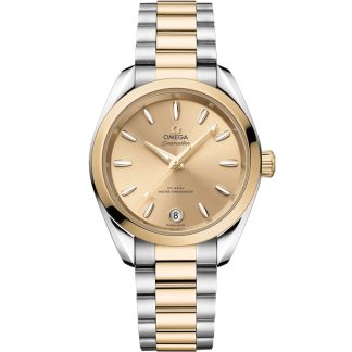 Omega Seamaster Aqua Terra Shades 34 mm, staal - Moonshine™ gold met staal - Moonshine™ gold 220.20.34.20.08.001