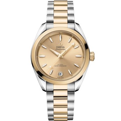 Omega Seamaster Aqua Terra Shades 34 mm, staal - Moonshine™ gold met staal - Moonshine™ gold 220.20.34.20.08.001