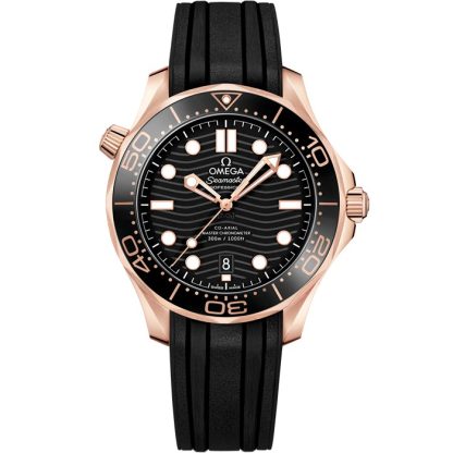Omega Seamaster Diver 300M 42 mm, Sedna™ gold met rubberen band 210.62.42.20.01.002