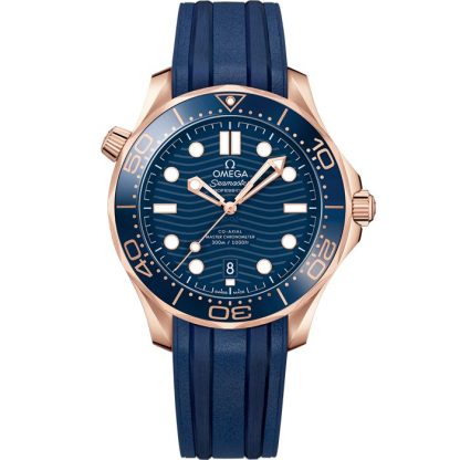 Omega Seamaster Diver 300M 42 mm, Sedna™ gold met rubberen band 210.62.42.20.03.001