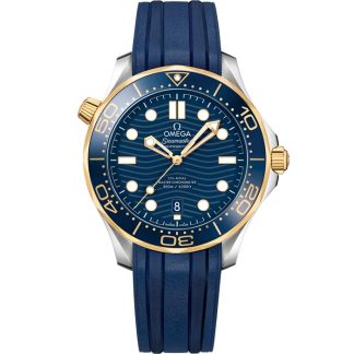 Omega Seamaster Diver 300M 42 mm, staal - geelgoud met rubberen band 210.22.42.20.03.001