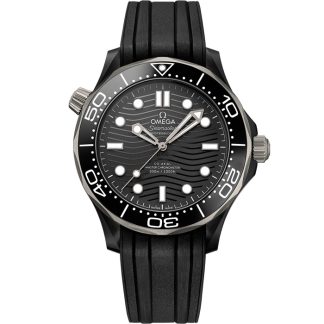Omega Seamaster Diver 300M 43,5 mm, zwart ceramic met rubberen band 210.92.44.20.01.001