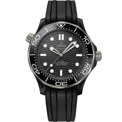 Omega Seamaster Diver 300M 43,5 mm, zwart ceramic met rubberen band 210.92.44.20.01.001
