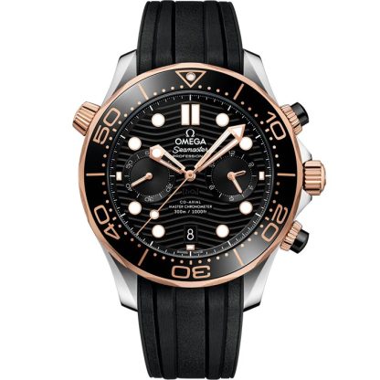 Omega Seamaster Diver 300M 44 mm, staal - Sedna™ gold met rubberen band 210.22.44.51.01.001