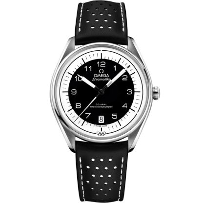 Omega Seamaster Officiële tijdwaarnemer van de Olympische Spelen 39,5 mm, staal met leren band 522.32.40.20.01.003