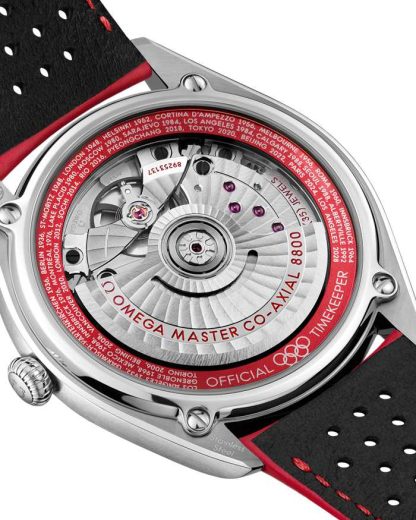Omega Seamaster Officiële tijdwaarnemer van de Olympische Spelen 39,5 mm, staal met leren band 522.32.40.20.01.004 - Afbeelding 3