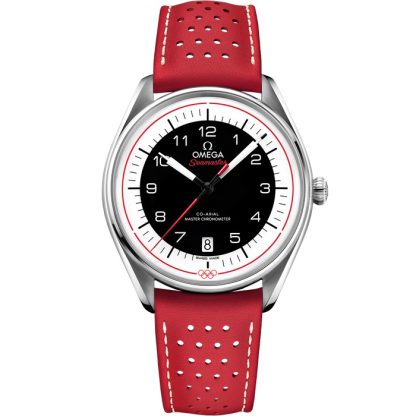 Omega Seamaster Officiële tijdwaarnemer van de Olympische Spelen 39,5 mm, staal met leren band 522.32.40.20.01.004