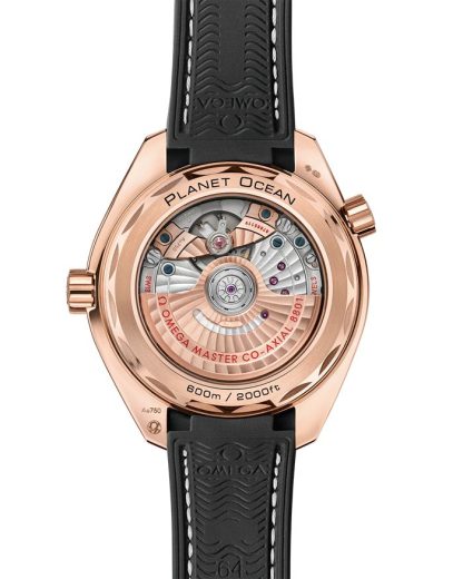Omega Seamaster Planet Ocean 600M 39,5 mm, Sedna™ gold met leren band met rubberen voering 215.63.40.20.13.001 - Afbeelding 2