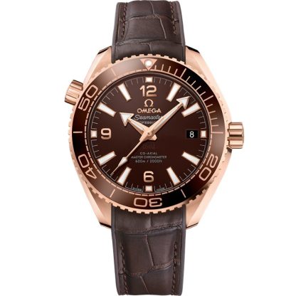 Omega Seamaster Planet Ocean 600M 39,5 mm, Sedna™ gold met leren band met rubberen voering 215.63.40.20.13.001