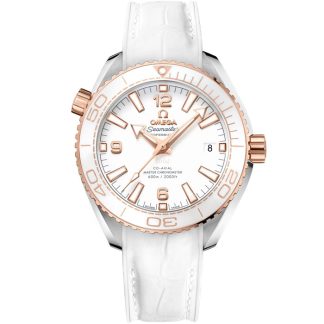 Omega Seamaster Planet Ocean 600M 39,5 mm, staal - Sedna™ gold met leren band met rubberen voering 215.23.40.20.04.001