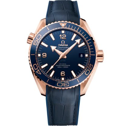 Omega Seamaster Planet Ocean 600M 43,5 mm, Sedna™ gold met leren band met rubberen voering 215.63.44.21.03.001