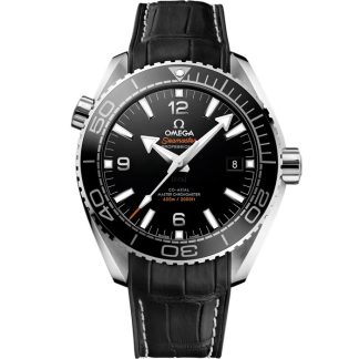 Omega Seamaster Planet Ocean 600M 43,5 mm, staal met leren band met rubberen voering 215.33.44.21.01.001