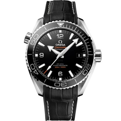 Omega Seamaster Planet Ocean 600M 43,5 mm, staal met leren band met rubberen voering 215.33.44.21.01.001
