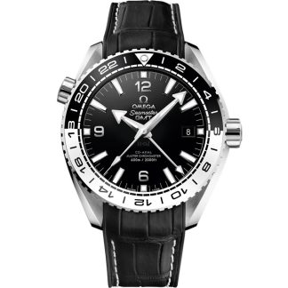 Omega Seamaster Planet Ocean 600M 43,5 mm, staal met leren band met rubberen voering 215.33.44.22.01.001