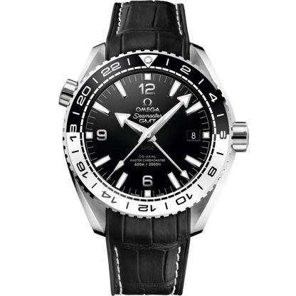 Omega Seamaster Planet Ocean 600M 43,5 mm, staal met leren band met rubberen voering 215.33.44.22.01.001