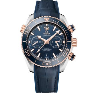 Omega Seamaster Planet Ocean 600M 45,5 mm, staal - Sedna™ gold met leren band met rubberen voering 215.23.46.51.03.001