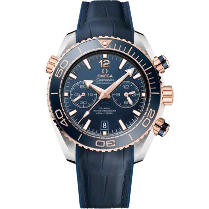 Omega Seamaster Planet Ocean 600M 45,5 mm, staal - Sedna™ gold met leren band met rubberen voering 215.23.46.51.03.001