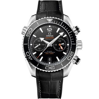 Omega Seamaster Planet Ocean 600M 45,5 mm, staal met leren band met rubberen voering 215.33.46.51.01.001
