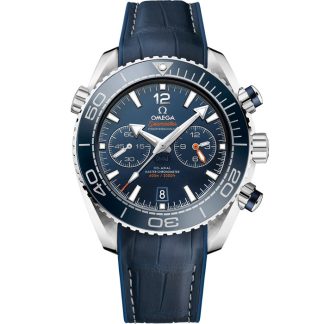 Omega Seamaster Planet Ocean 600M 45,5 mm, staal met leren band met rubberen voering 215.33.46.51.03.001