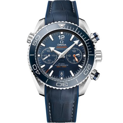 Omega Seamaster Planet Ocean 600M 45,5 mm, staal met leren band met rubberen voering 215.33.46.51.03.001