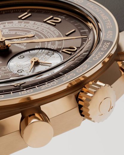 Omega Speedmaster Chronoscope 43 mm, Brons goud met leren band 329.92.43.51.10.001 - Afbeelding 3