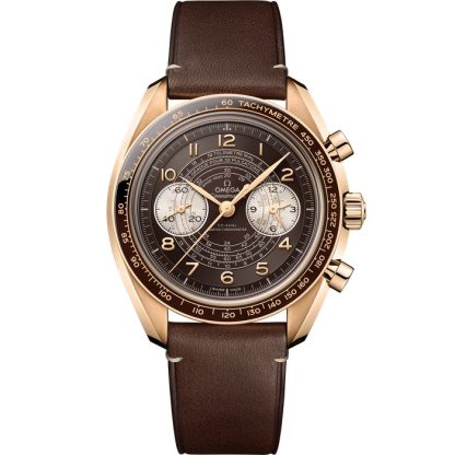 Omega Speedmaster Chronoscope 43 mm, Brons goud met leren band 329.92.43.51.10.001