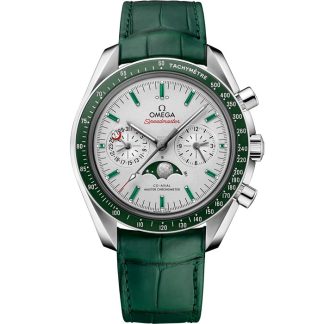 Omega Speedmaster Maanfase 44,25 mm, platina met leren band 304.93.44.52.99.003