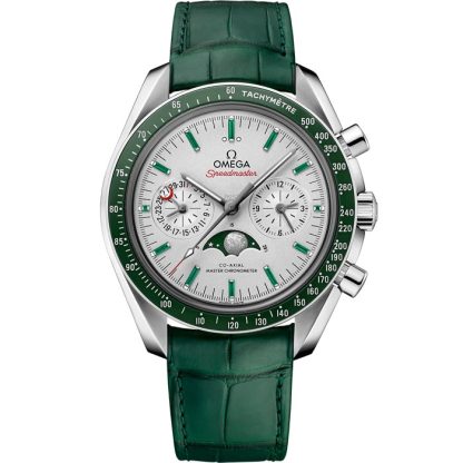 Omega Speedmaster Maanfase 44,25 mm, platina met leren band 304.93.44.52.99.003