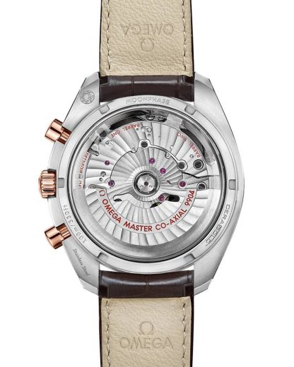 Omega Speedmaster Maanfase 44,25 mm, staal - Sedna™ gold met leren band 304.23.44.52.13.001 - Afbeelding 2