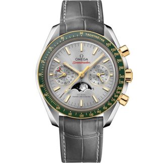 Omega Speedmaster Maanfase 44,25 mm, staal - geelgoud met leren band 304.23.44.52.06.001