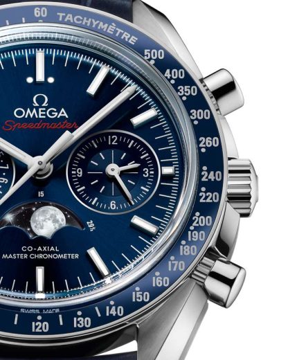 Omega Speedmaster Maanfase 44,25 mm, staal met leren band 304.33.44.52.03.001 - Afbeelding 3