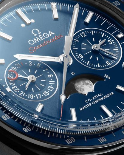 Omega Speedmaster Maanfase 44,25 mm, staal met leren band 304.33.44.52.03.001 - Afbeelding 4