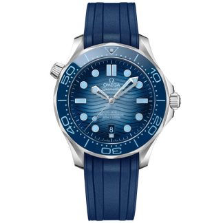 Omega Summer Blue Seamaster Diver 300M 42 mm, staal met rubberen band 210.32.42.20.03.002