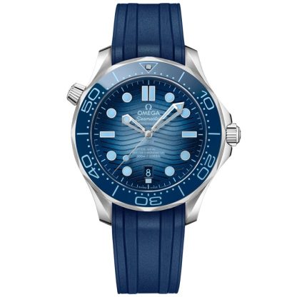 Omega Summer Blue Seamaster Diver 300M 42 mm, staal met rubberen band 210.32.42.20.03.002