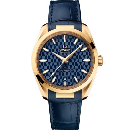 Omega Tokio 2020 Seamaster Aqua Terra 150M 38 mm, geelgoud met leren band 522.53.38.20.03.001