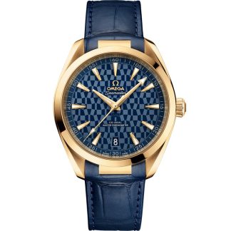 Omega Tokio 2020 Seamaster Aqua Terra 150M 41 mm, geelgoud met leren band 522.53.41.21.03.001
