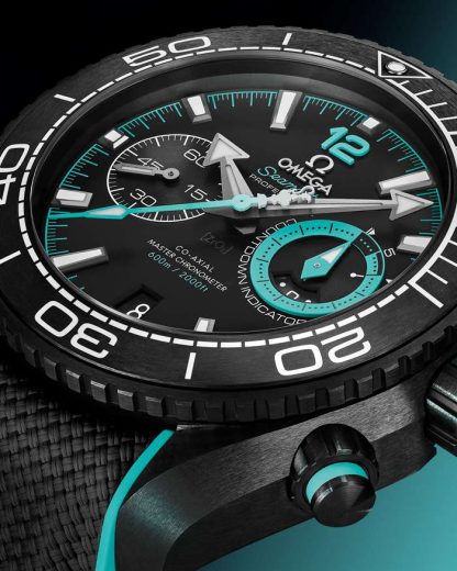Omega ‘ETNZ’ Deep Black Seamaster Planet Ocean 600M 45,5 mm, zwart ceramic met rubberen band 215.92.46.51.01.003 - Afbeelding 4