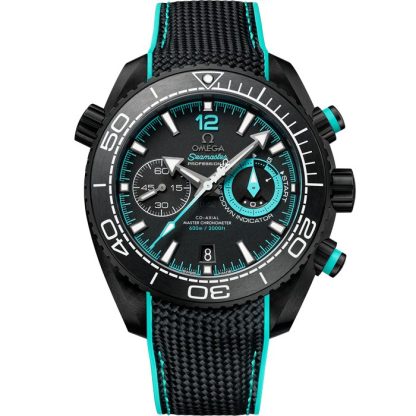 Omega ‘ETNZ’ Deep Black Seamaster Planet Ocean 600M 45,5 mm, zwart ceramic met rubberen band 215.92.46.51.01.003